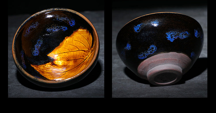 CAI BingLong's Kiln-changed Leaf Pattern Jian Teacup